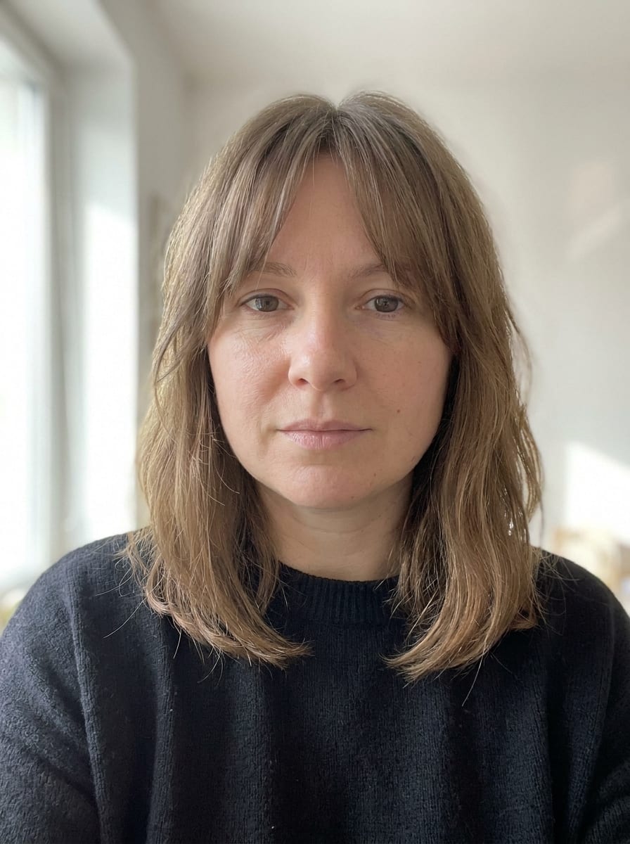Long Bob mit Curtain Bangs - Bob Frisur für rundes Gesicht